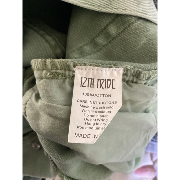 12th Tribe Green Tie Dye Tapered High Rise Jeans Button Fly S - Picture 6 of 6